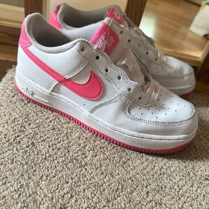 Nike Air Force 1 White and Pink Shoes
